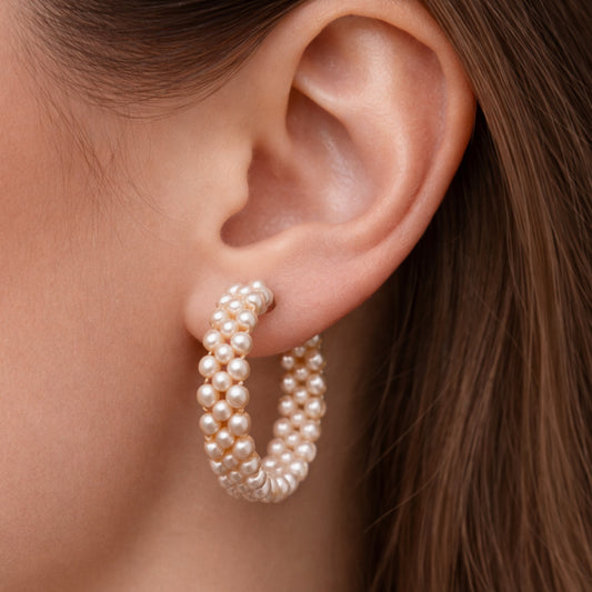 Orecchini Cerchio di Perla